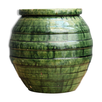 Vase boule en terre cuite vernissée