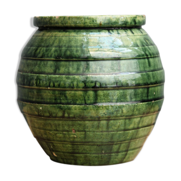 Vase boule en terre cuite vernissée