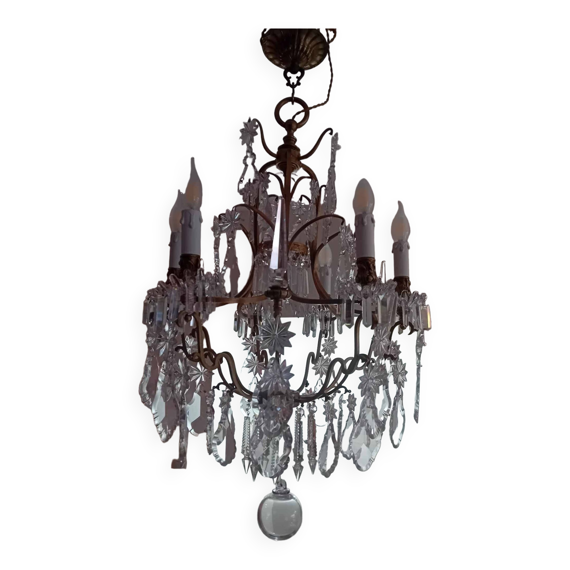 Large crystal chandelier from the 1st half of the 20th century.