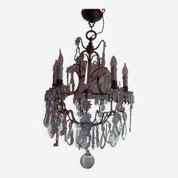 Large crystal chandelier from the 1st half of the 20th century.