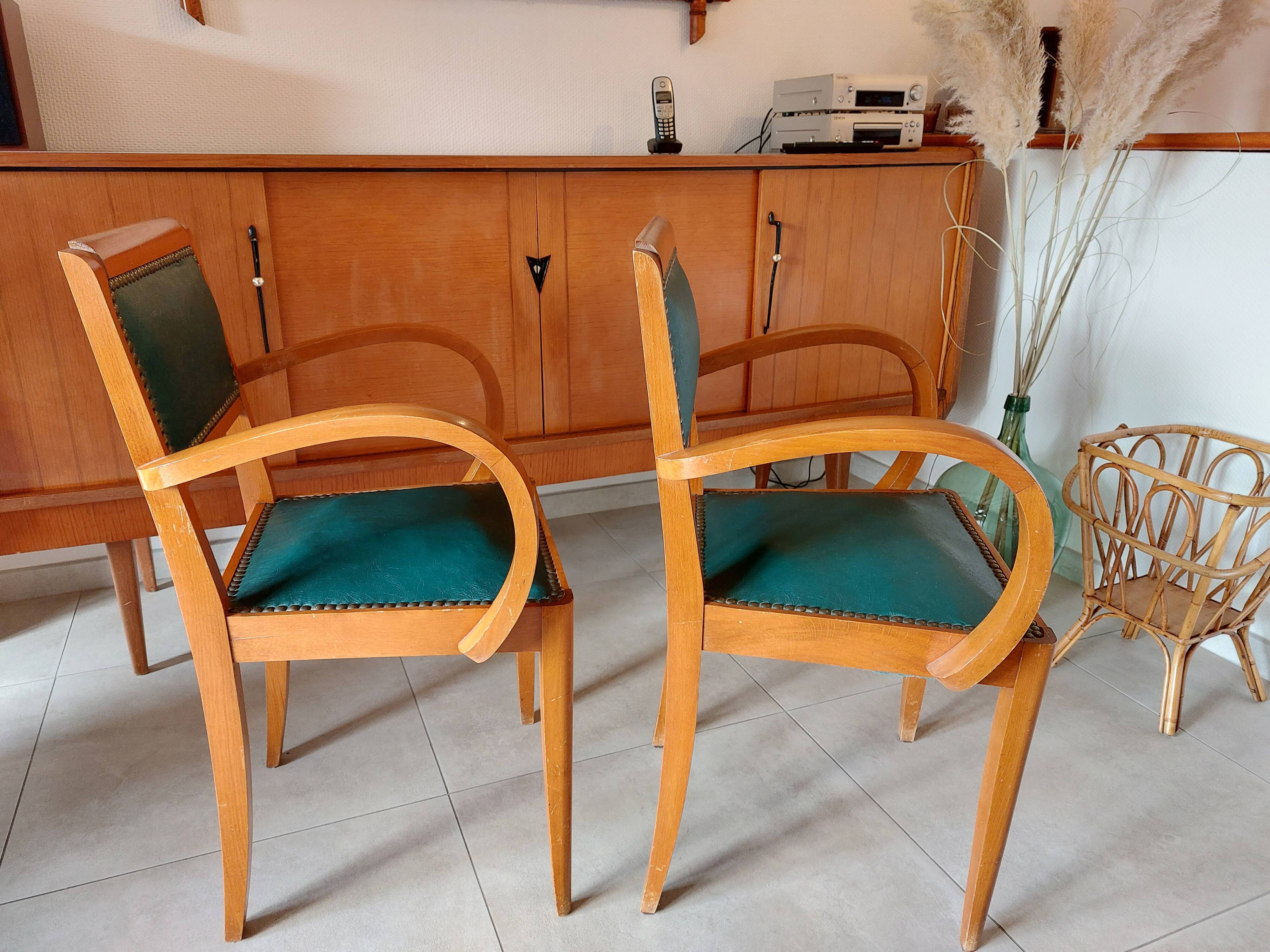 green leather bridge chairs