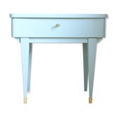 Chevet bleu vintage pieds compas