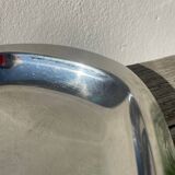 Oval stainless steel dish signed Rémi Letang