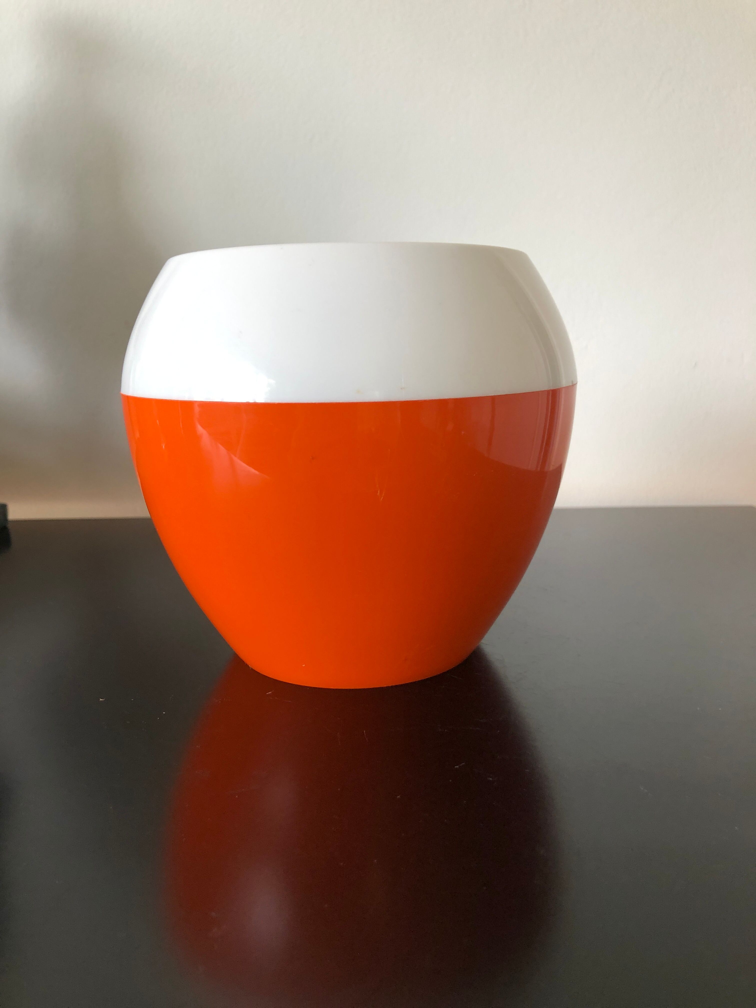 White and orange ice cube tray 1970s