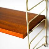 Swedish wood and metal shelving unit