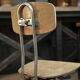 Chaise de bureau réglable en métal en bois 1950