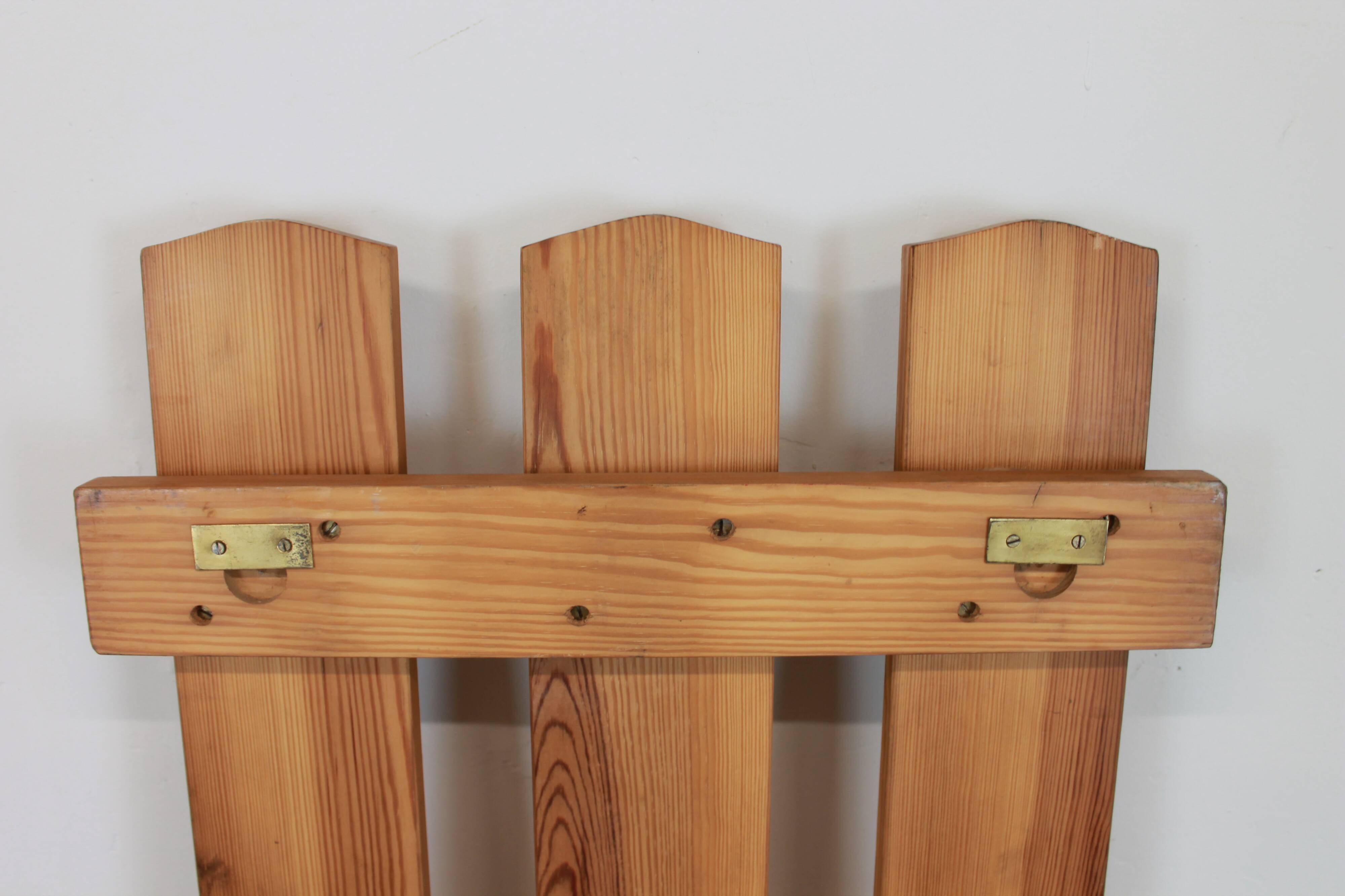 Pine wall coat rack