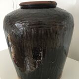 Asian jar in enamelled sandstone