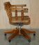 Burr yew wood swivel office chair - Windsor swivel