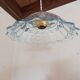 Vintage pendant light in blue chiseled glass