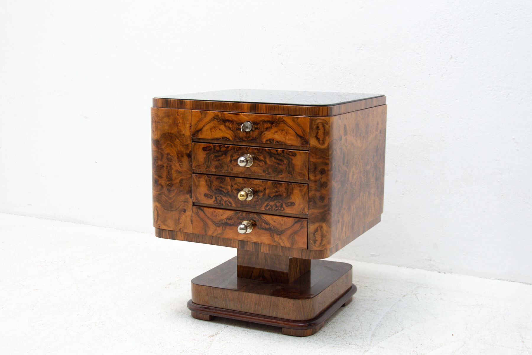 Art deco bar table with chrome elements, 1930´s, czechoslovakia
