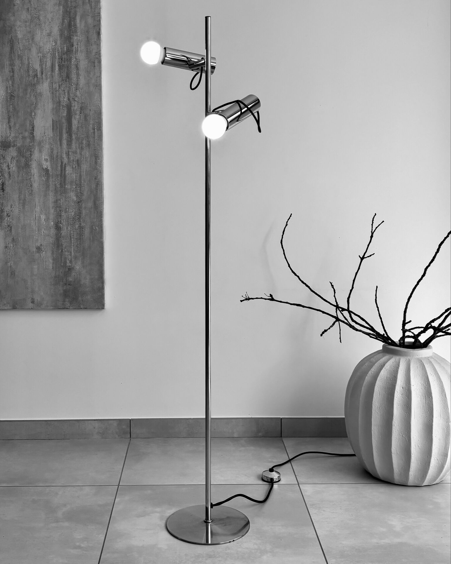 Bauhaus vintage two-light floor lamp