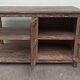 Antique wooden and metal accent furniture with mesh doors
