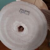 Philippe Capelle 70s white-antique dipped wooden lamp