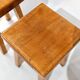 Set of 4 pine wood stools by Charlotte Perriand for Les Arcs 1800
