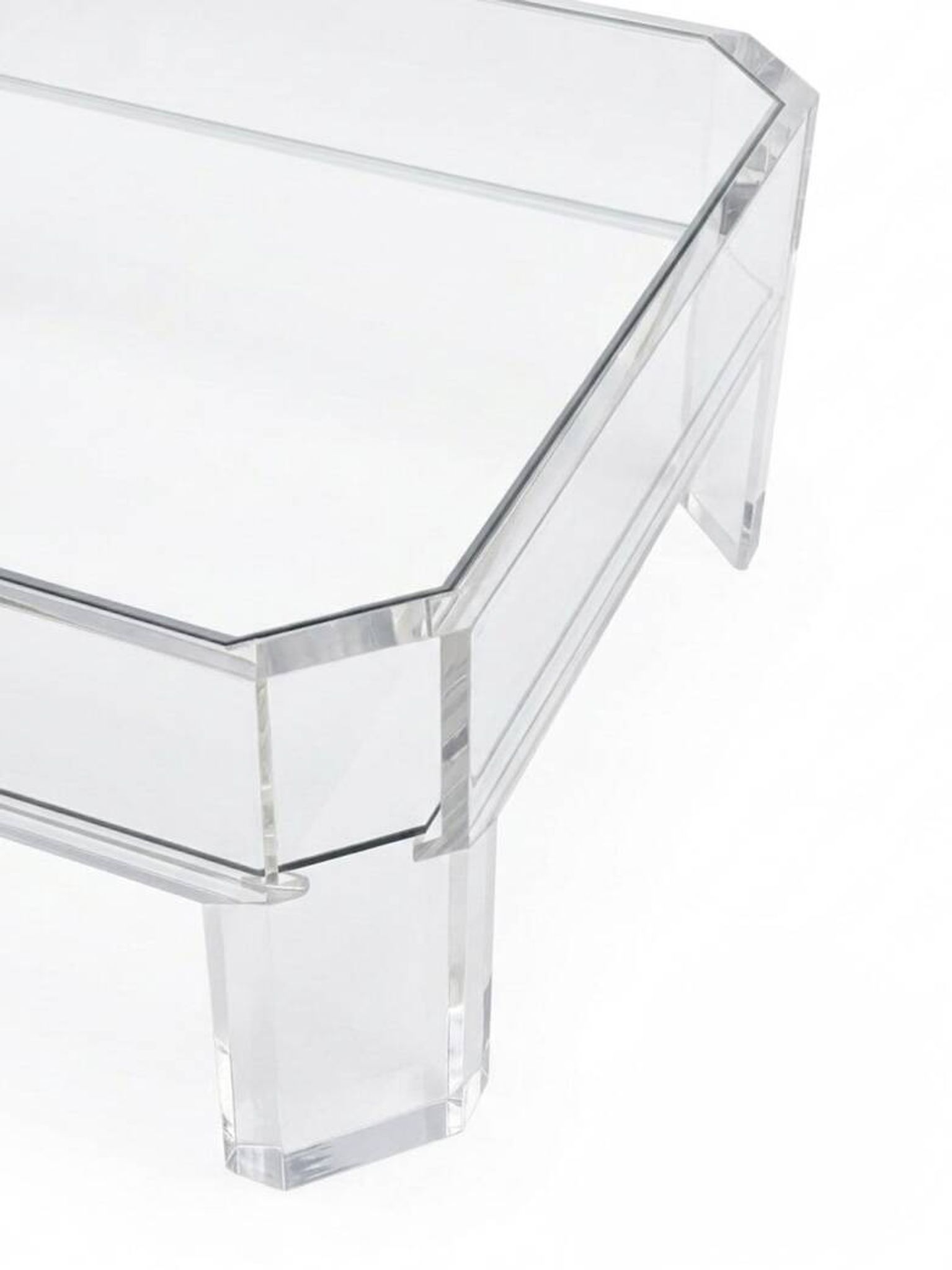 Coffee Table Design Marc Micoud Plexiglas/Lucite and Glass - 1980
