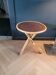 Vintage side table, end table with faux leather top
