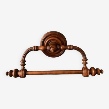 Wall-mounted towel rack in old mahogany wood, 19th century