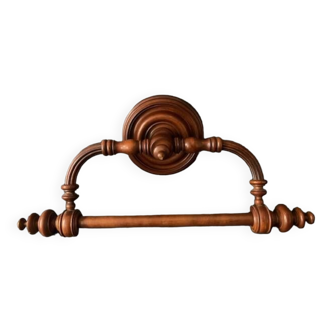 Wall-mounted towel rack in old mahogany wood, 19th century