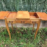 Louis XV style dressing table in veneer wood and marquetry