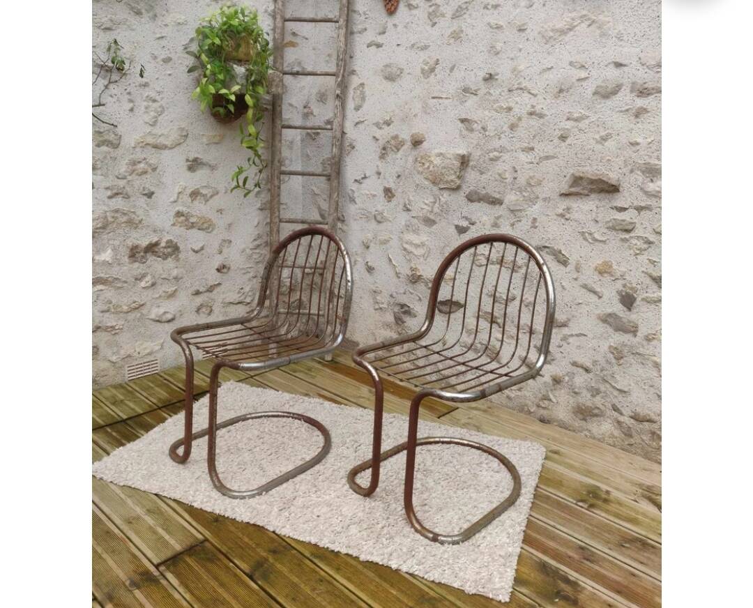 Two Rinaldi style chrome chairs