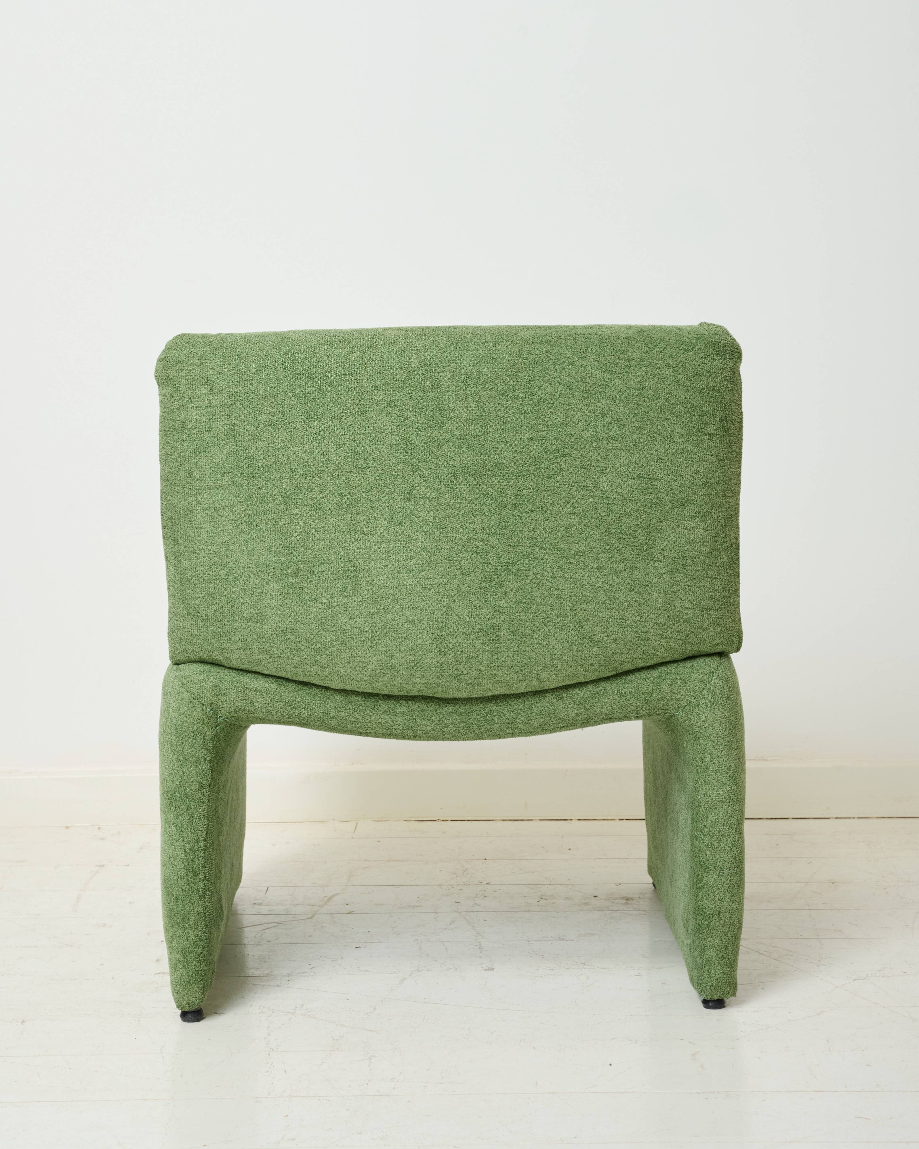 Green velvet armchair, 1970