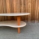 Table basse travertin boomerang