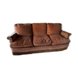 Vintage terrcota velvet 3-seater sofa from the 60s/70s