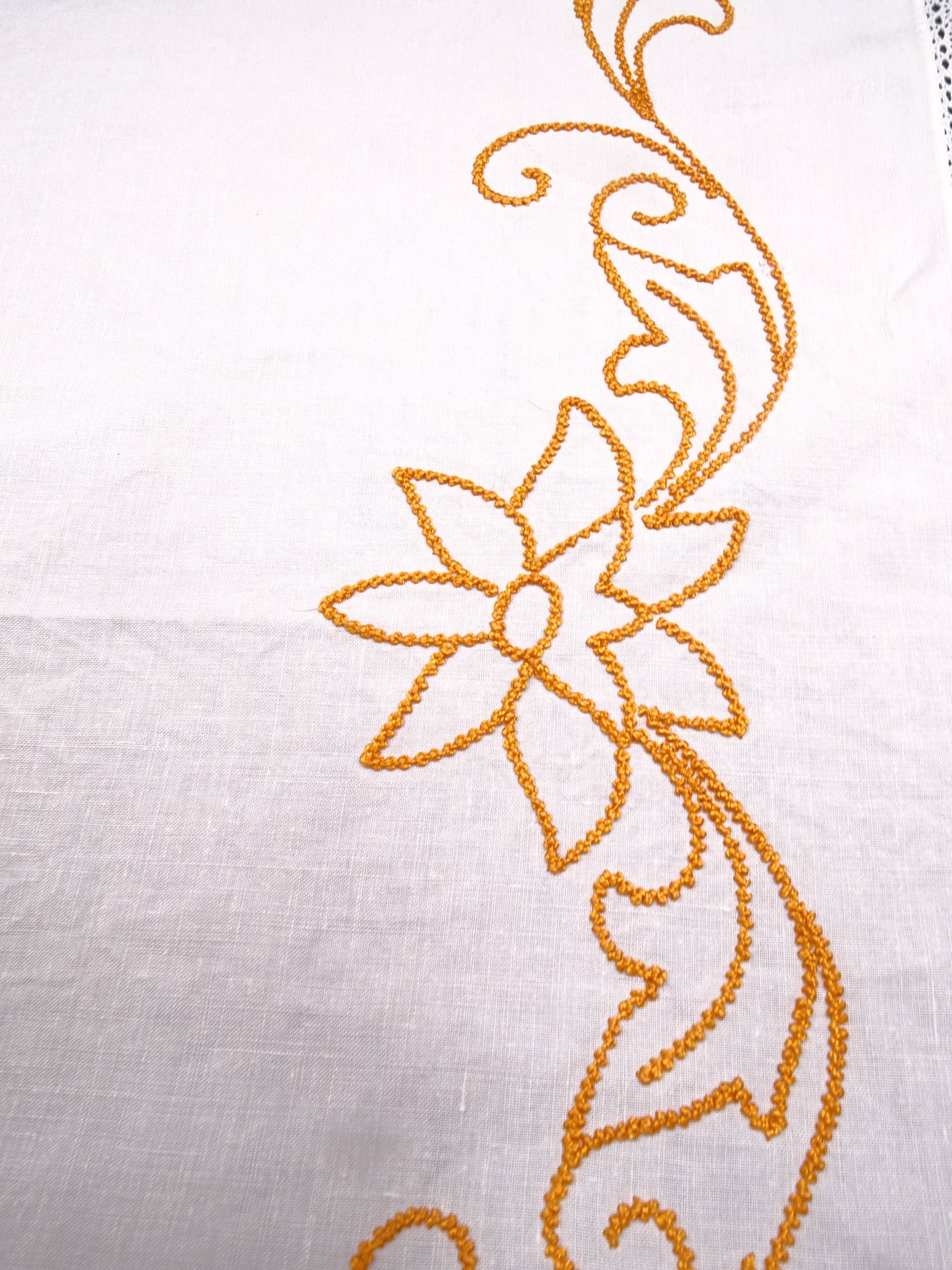 Doily or table path or center of table embroidered around 1970