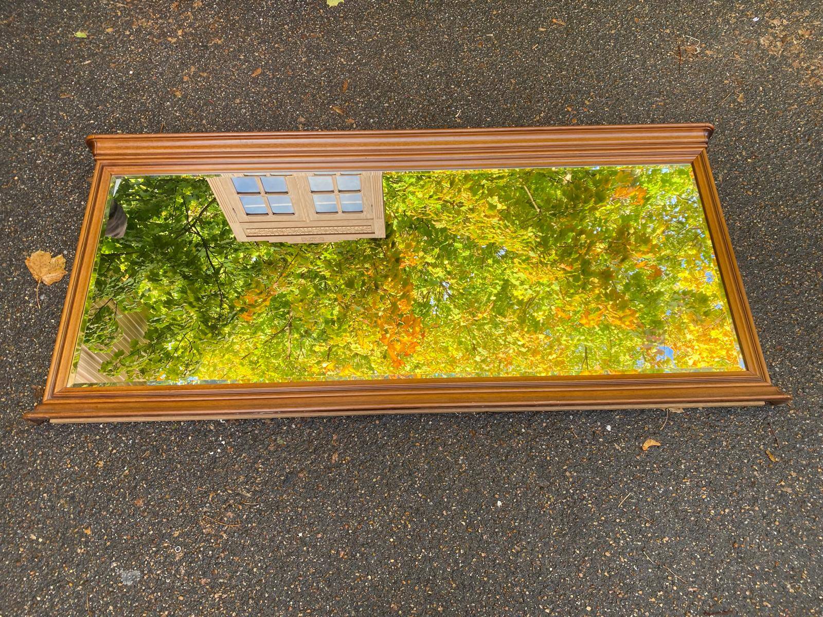 Louis Philippe style bistro/brasserie mirror in solid wood, 195x85