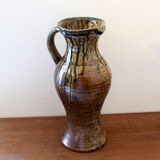 Glazed pyrite stoneware pitcher