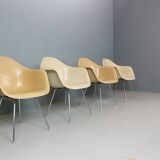 Charles & Ray Eames Set of 4 Off white "H-Base" Chairs for Herman Miller, 1960