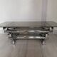 Table basse en métal chromé et verre fumé, années 70