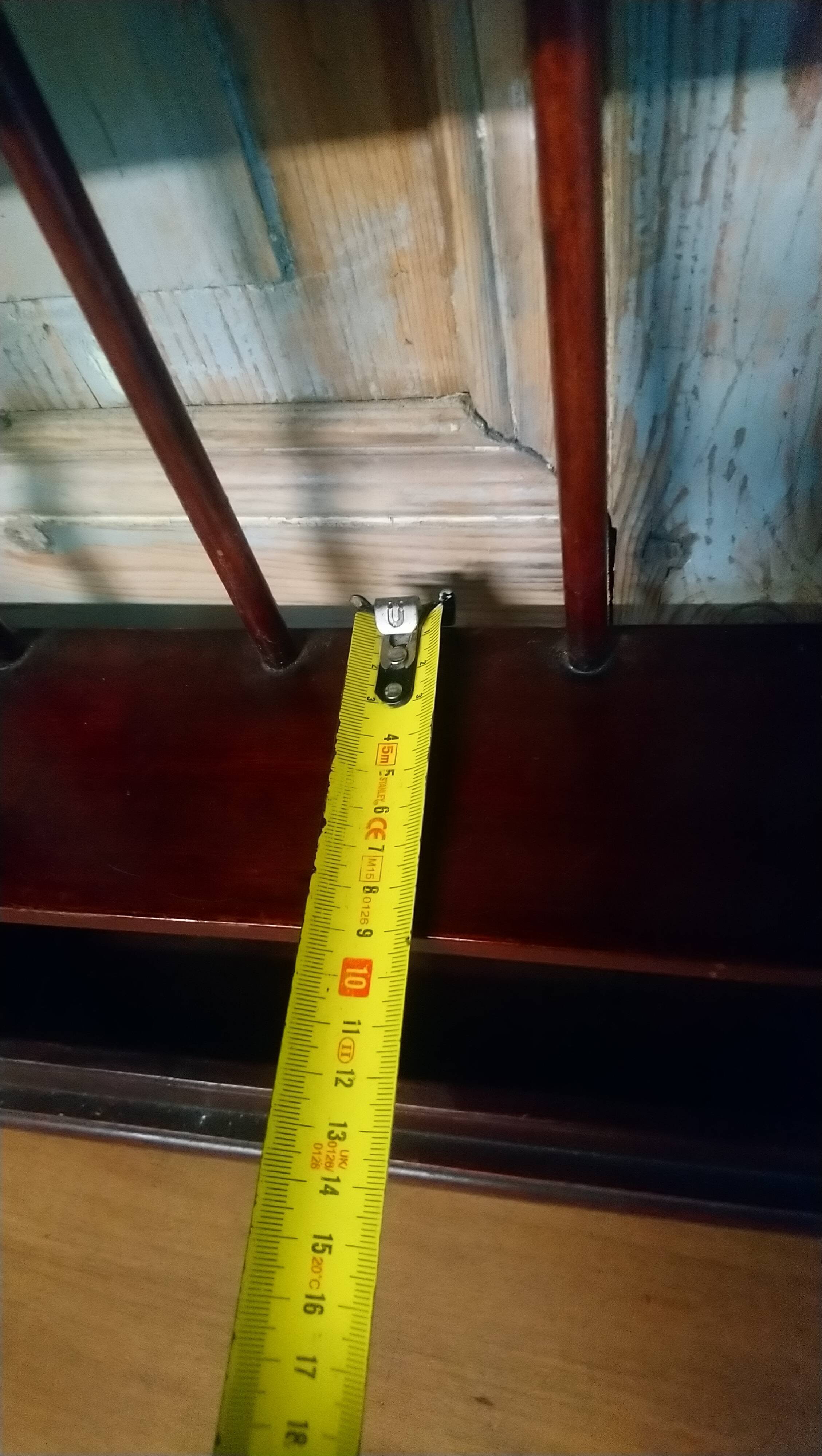 Carved wooden wall shelf for collection or other.