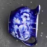 Milk jug with blue and gold peony pattern, made in England,