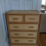 Rattan and wicker chest of drawers