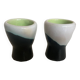 paire de coquetiers Vallauris 196O doublés verts