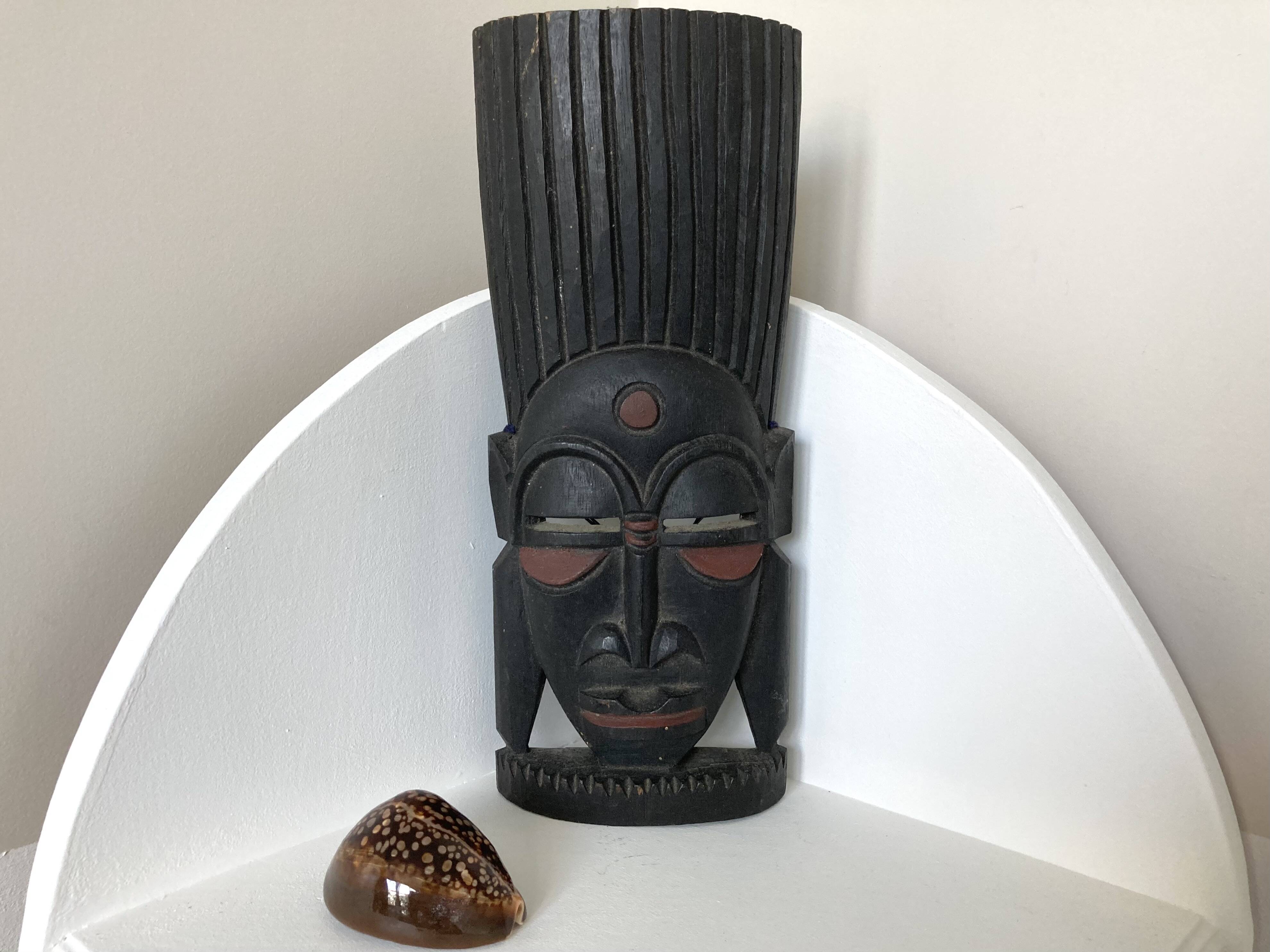 African wooden mask statuette