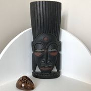 African wooden mask statuette