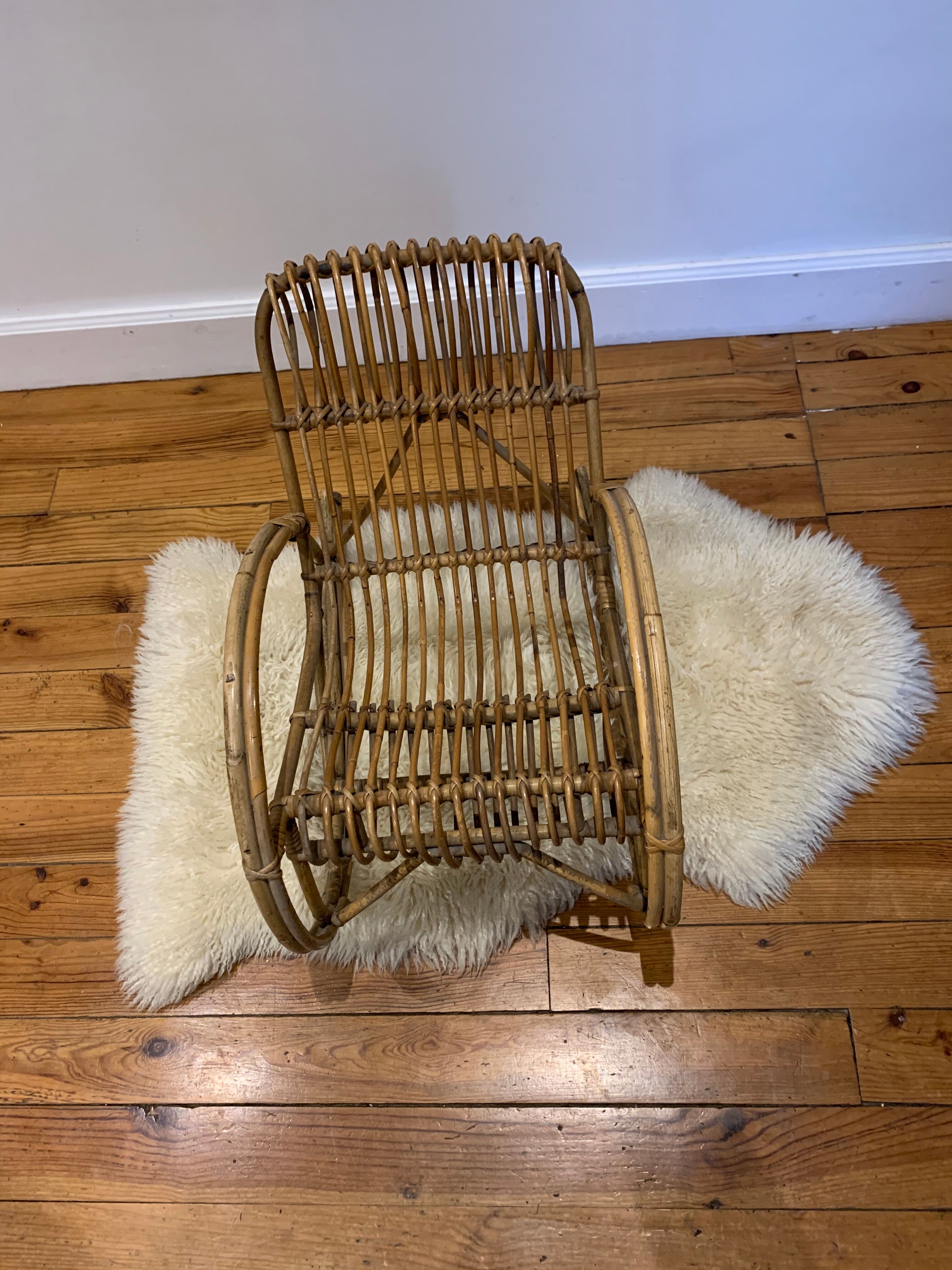 Rattan child rocking chair