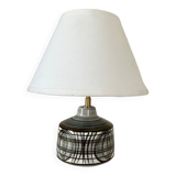 Earthenware lamp, braided fabric cable, 70s