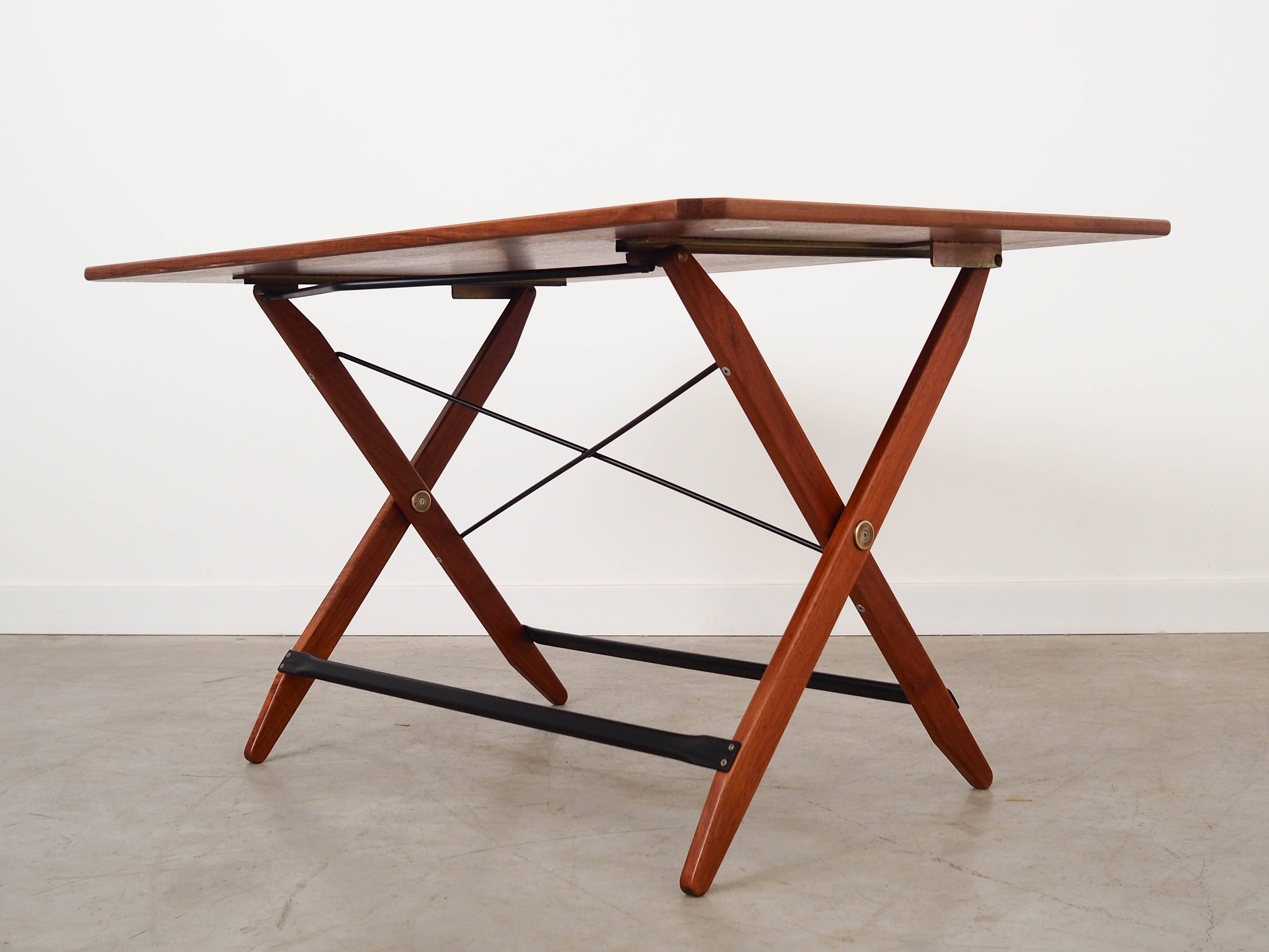 Folding teak table, Italian design, 1970s, made in Italy