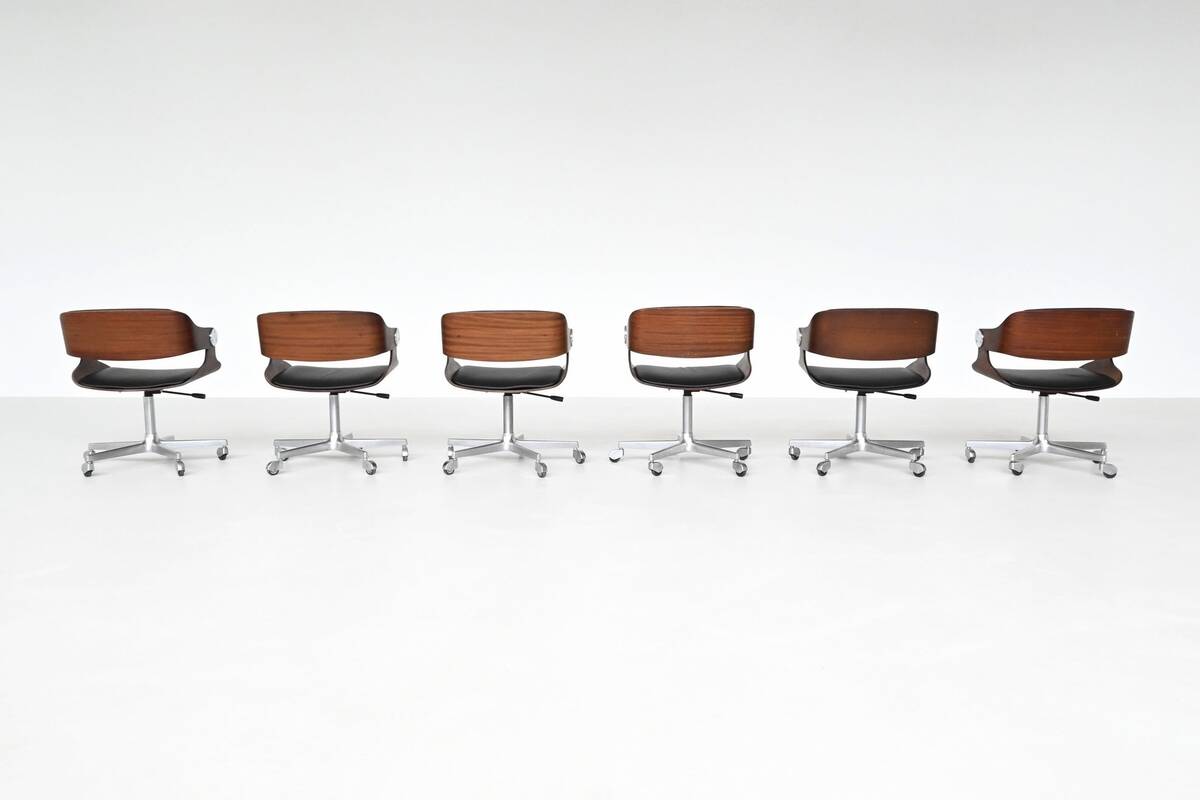 Eugen Schmidt set of six dining or conference chairs in teak Germany 1965