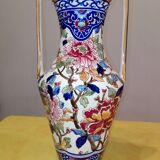 Vase amphore gien pivoines