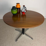 Vintage German round coffee table – Walnut & star base