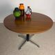 Vintage German round coffee table – Walnut & star base