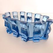 Art Deco Blue Glass Bowl / Centerpiece by Rudolf Schrötter -Inwald, Poland