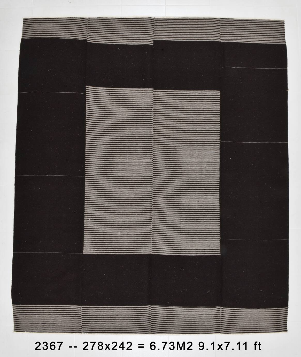 8x9 Shades Of Gray & Black Modern Turkish Rug, 242x278Cm SK 2367