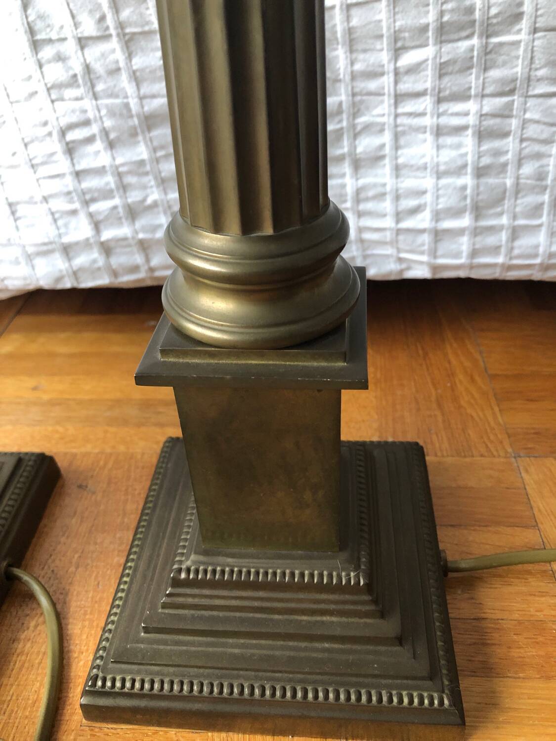 Pair of Corinthian column lamps Laura Ashley