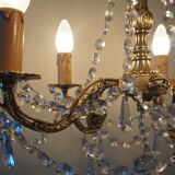 Bronze chandelier and crystal pendants – 5 lights